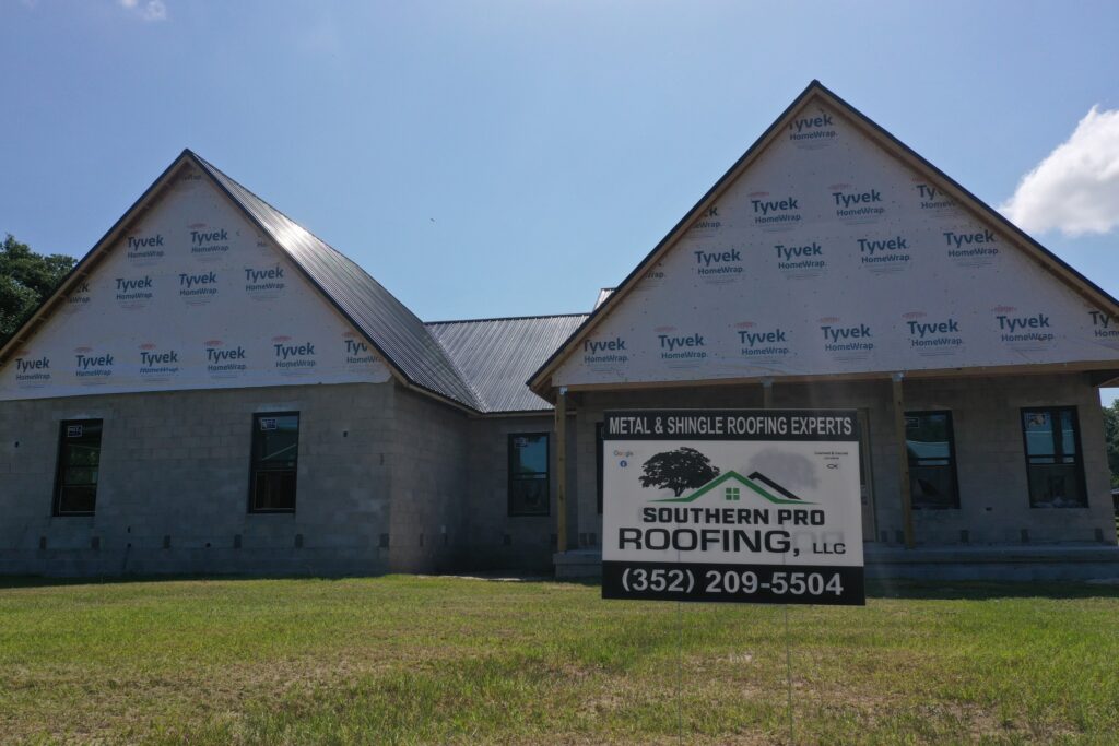 New construction home with metal roof installation by Southern Pro Roofing in North Central Florida